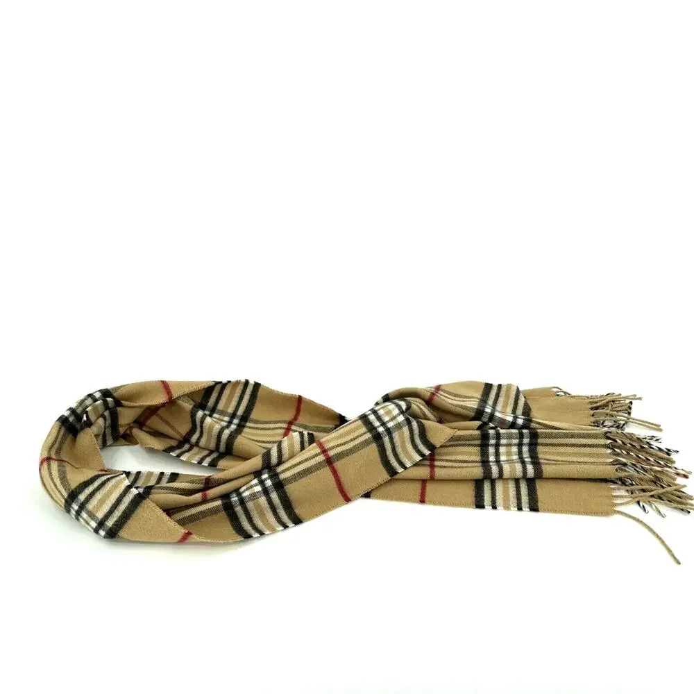 Womens Plaid Scarf Tan Black‎ Red 53